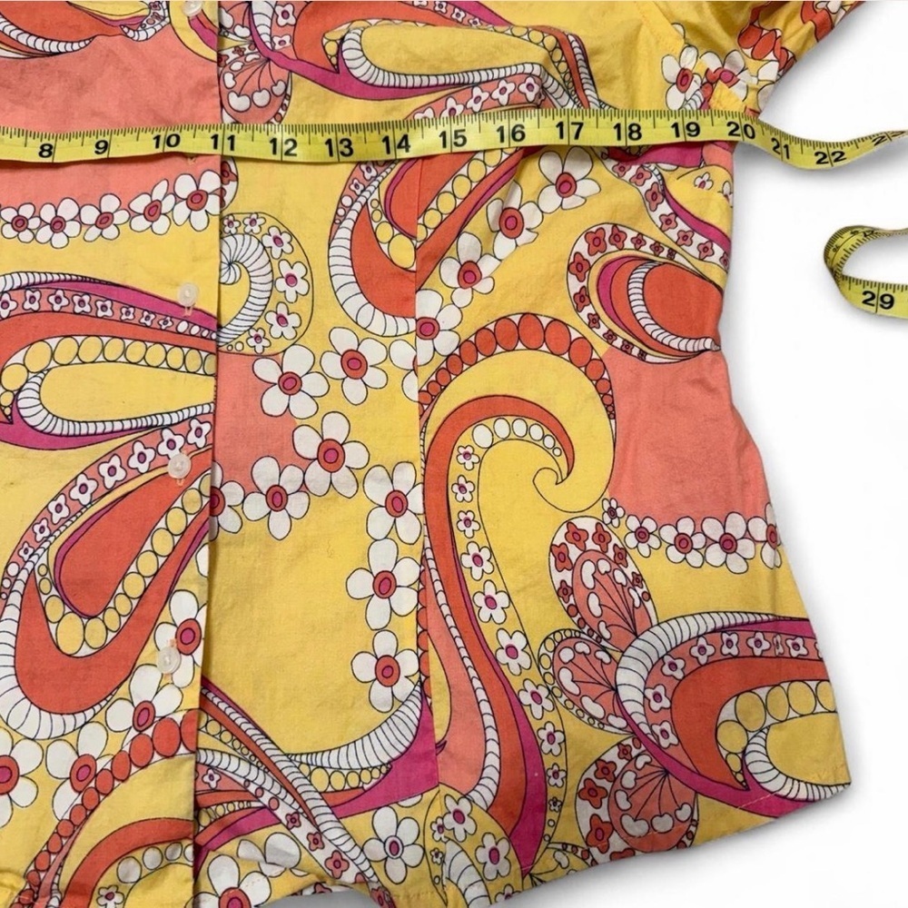 3/$20 Pine Cone Hill Floral Paisley Blouse Top Womens Medium Colorful Maximalist - Picture 6 of 7